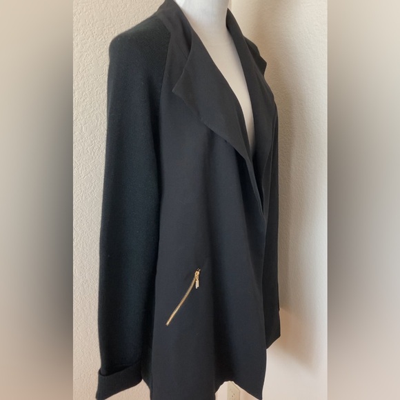 Calvin Klein black jacket open front evening wear jacket light coat jacket - Picture 3 of 15